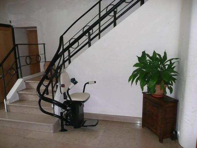 monte escalier double rail